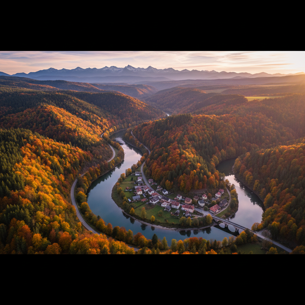 Vue aérienne d'une surface de travail ordonnée avec un carnet ouvert, une tasse de thé fumante et des feuilles de plantes vertes, atmosphère de réflexion studieuse