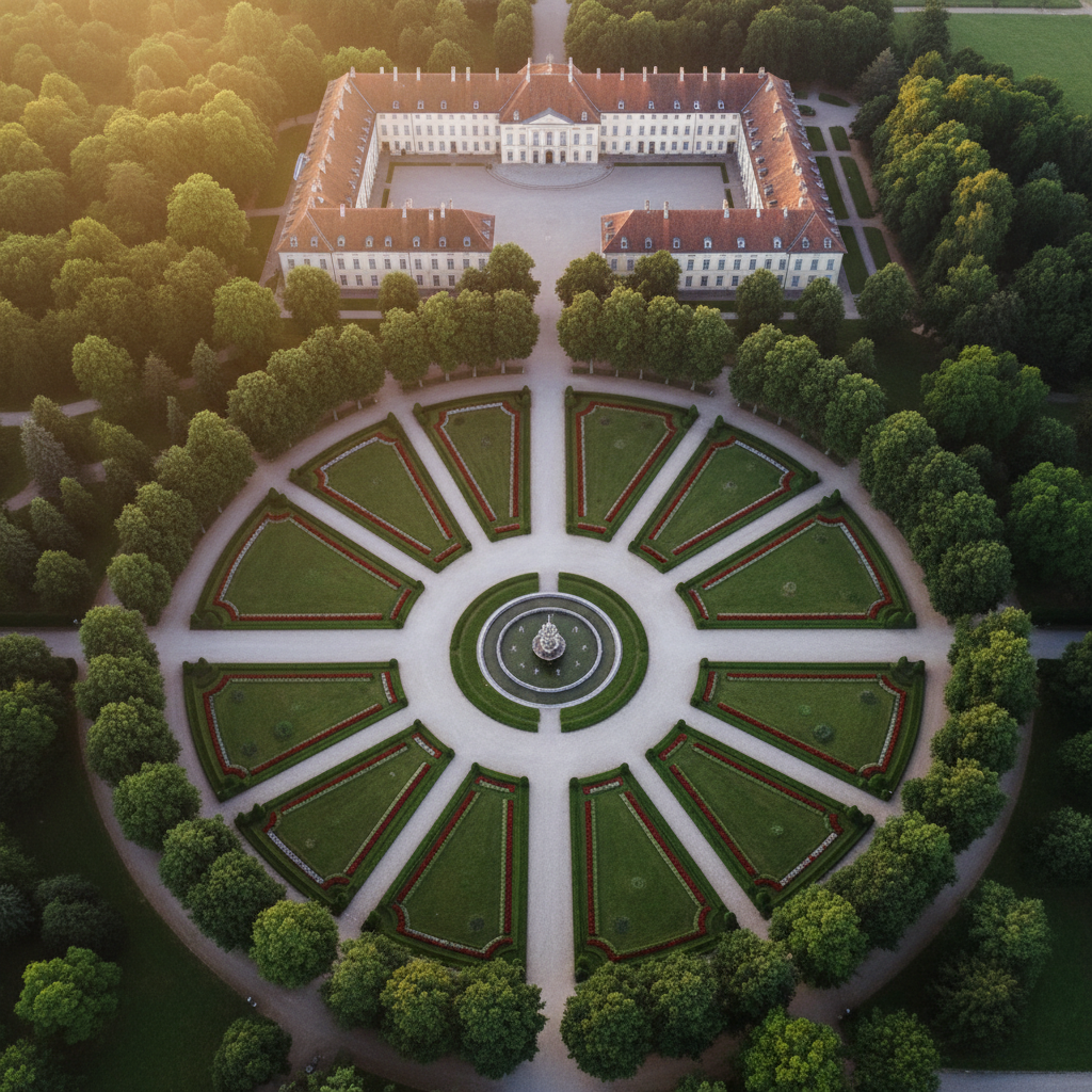 Vue aérienne d'une sélection d'aliments naturels variés : légumes colorés, céréales, fruits et herbes aromatiques sur fond de table en bois clair